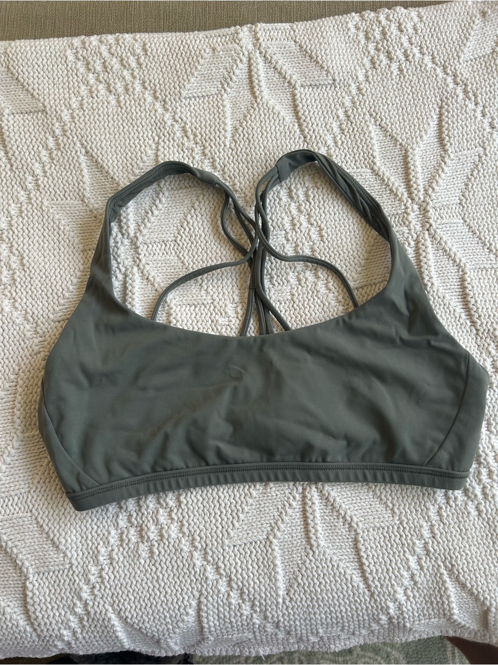 CRZ YOGA Olive Green Strappy Sports Bra